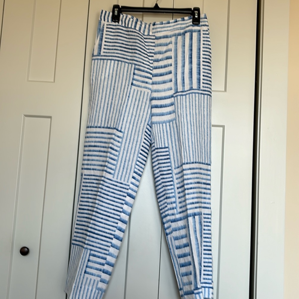Chicos pull on straight leg ankle linen pants